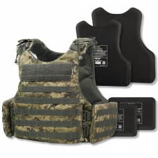 Бронежилет Militex Modular X-1 з балістичним пакетом 1 клас захисту (Збільшена площа захисту) Pixel mm-14
