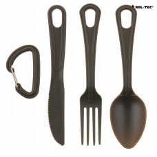 Набір столовий Mil-Tec на карабіні полікарбонат 3-TLG. POLYCARBONAT (14628101)