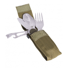 Набір столовий тактичний 5в1 Mil-Tec Виделка, Ложка, Ніж, Відкривачка, у чохлі ESSBESTECK M.TASCHENMESSER (14629000)