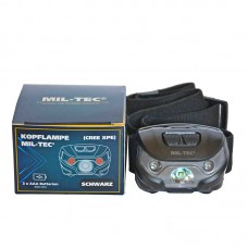 Налобний тактичний ліхтарик Mil-Tec CREE XPE з червоним та білим світлом (15168002)