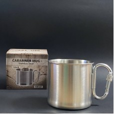 Кружка із карабіном Mil-Tec 500мл нержавіюча сталь KARABINERBECHER S/STEEL (14607900-500)