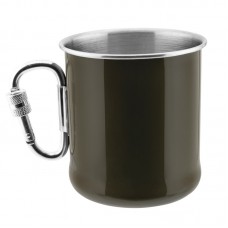 Кружка із карабіном Mil-Tec 250мл Олива KARABINERBECHER S/STEEL (14608102-250)
