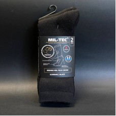 Набір 2 пари шкарпетки MIL-TEC трекінгові тактичні утеплені 39-41р. Чорні SOCKE MERINO 39-41 SCHWARZ (13006302-002-39-41)