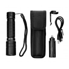 Ліхтарик Mil-Tec Ручний 1000 люмен + акумулятор + кабель type-c STABLAMPE MISSION 1000 RECHARGE (15153500)