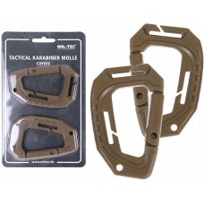 Набір 2 карабіни тактичні Mil-Tec Койот TACTICAL KARABINER MOLLE (2 ST./BLISTER) COYOTE (15922505)