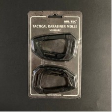 Набір 2 карабіни тактичні Чорні Mil-Tec TACTICAL KARABINER MOLLE (2 ST./BLISTER) SCHWARZ (15922502)