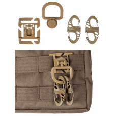 Набір карабінів тактичних Mil-Tec (4 карабіни + 2 кріплення) Койот TACTICAL SET ULTIMATE (13457605)