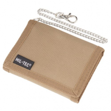 Гаманець візитівка військовий Mil-Tec® Портмоне з ланцюжком Універсальне Койот GELDBORSE M.SICHERHEITSKETTE (15811005)