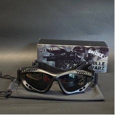 Окуляри тактичні Mil-Tec Десантні затемнені На резинці One size Чорні COMMANDO BRILLE AIR PRO SCHWARZ SMOKE (15615302)