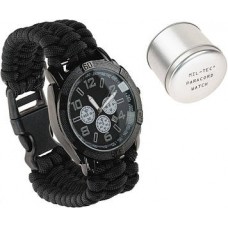 Годинник тактичний армійський Mil-Tec Водонепроникний На паракорді L Чорний ARMY UHR PARACORD SCHWARZ (15774002-904-L)