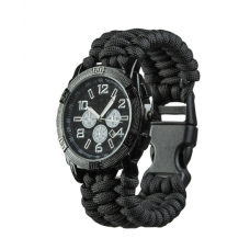 Годинник тактичний армійський Mil-Tec Водонепроникний На паракорді M Чорний ARMY UHR PARACORD SCHWARZ (15774002-903-M)