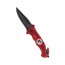 Ніж тактичний Mil-Tec Бойовий Рятувальний Червоний AUTOMESSER 'RESCUE' ROT (15323010)