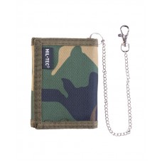 Гаманець візитівка військовий Mil-Tec® Портмоне з ланцюжком GELDBÖRSE M.SICHERHEITSKETTE WOODLAND (15811020)