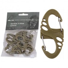 Набір карабінів тактичних Mil-Tec 10шт. Tactical S-hook Coyote (13458405)