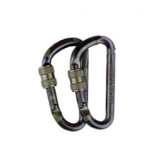 Набір 2 карабіни тактичні Mil-Tec Aluminium Lock Carabiner 8см Woodland (15922080)