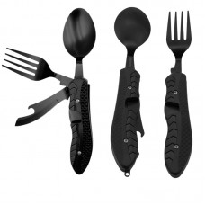Мультитул столовий польовий JB Tactical 4в1 Travel Kit Black (JB-MLT-0015-BLK)