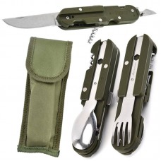 Мультитул столовий польовий JB Tactical 8в1 Travel Kit Olive ( JB-MLT-0013-GRN)